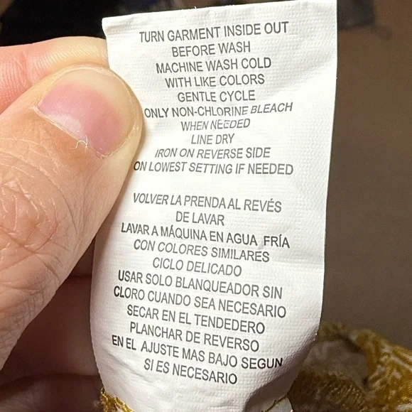 Rewind Boho Mixed Paisley Print Juniors Sz Large Yellow Mini Dress - Picture 9 of 9